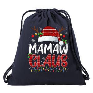 Mamaw Claus Christmas Lights Pajama Family Matching Drawstring Bag