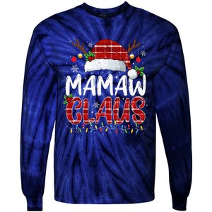 Mamaw Claus Christmas Lights Pajama Family Matching Tie-Dye Long Sleeve Shirt