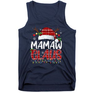 Mamaw Claus Christmas Lights Pajama Family Matching Tank Top