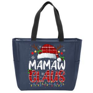 Mamaw Claus Christmas Lights Pajama Family Matching Zip Tote Bag