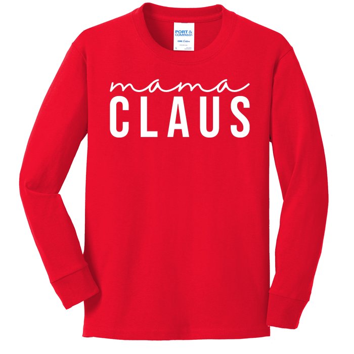 Mama Claus Christmas Holiday Kids Long Sleeve Shirt