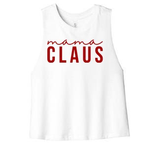 Mama Claus Christmas Holiday Women's Racerback Cropped Tank