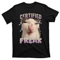 Meme Cat Certified Freak Eat Cement Cursed Cat Funny Gift T-Shirt