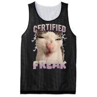 Meme Cat Certified Freak Eat Cement Cursed Cat Funny Gift Mesh Reversible Basketball Jersey Tank