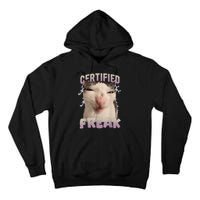 Meme Cat Certified Freak Eat Cement Cursed Cat Funny Gift Tall Hoodie