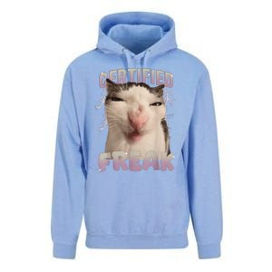 Meme Cat Certified Freak Eat Cement Cursed Cat Funny Gift Unisex Surf Hoodie