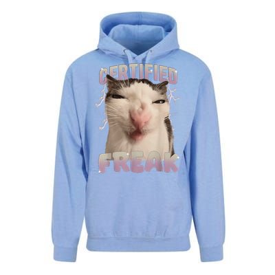 Meme Cat Certified Freak Eat Cement Cursed Cat Funny Gift Unisex Surf Hoodie