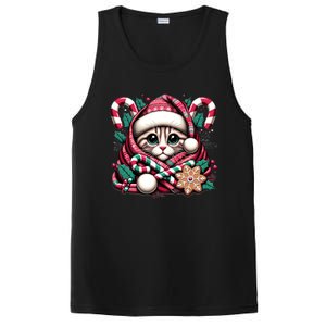 Merry Christmas Cat Santa For Cat Mom Christmas Cat Gift PosiCharge Competitor Tank