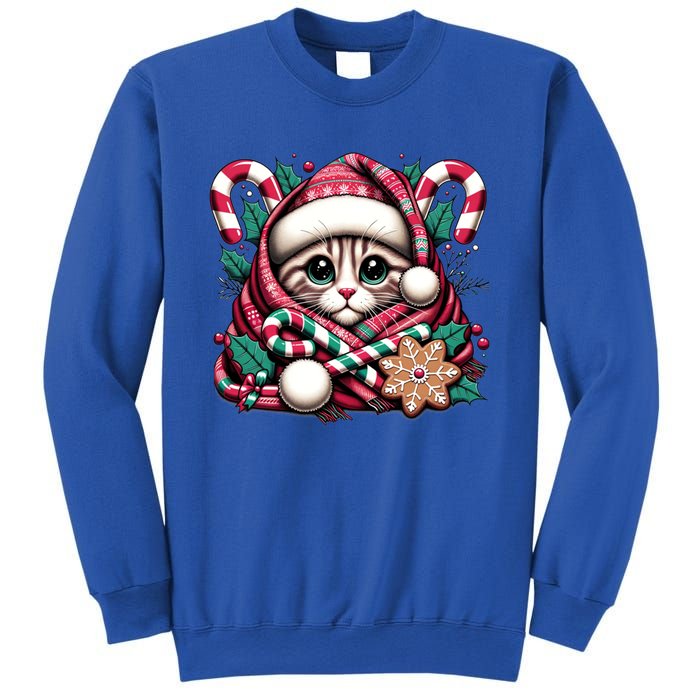 Merry Christmas Cat Santa For Cat Mom Christmas Cat Gift Sweatshirt