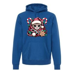 Merry Christmas Cat Santa For Cat Mom Christmas Cat Gift Premium Hoodie