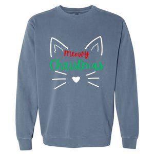 Meowy Christmas Cat Christmas Funny Cats Christmas Cute Gift Garment-Dyed Sweatshirt