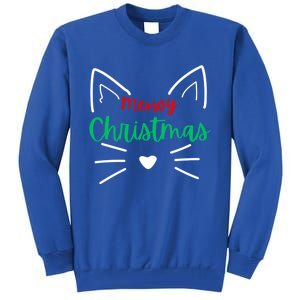 Meowy Christmas Cat Christmas Funny Cats Christmas Cute Gift Tall Sweatshirt