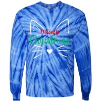 Meowy Christmas Cat Christmas Funny Cats Christmas Cute Gift Tie-Dye Long Sleeve Shirt