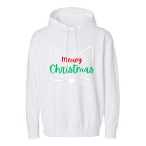 Meowy Christmas Cat Christmas Funny Cats Christmas Cute Gift Garment-Dyed Fleece Hoodie