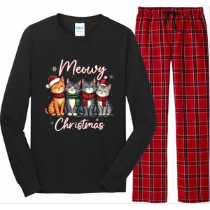 Meowy Christmas Cute Kitten Cat Lover Funny Festive Holidays Gift Long Sleeve Pajama Set