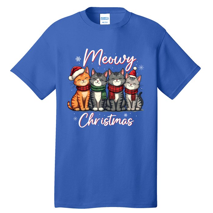 Meowy Christmas Cute Kitten Cat Lover Funny Festive Holidays Gift Tall T-Shirt