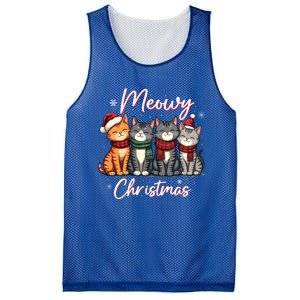 Meowy Christmas Cute Kitten Cat Lover Funny Festive Holidays Gift Mesh Reversible Basketball Jersey Tank