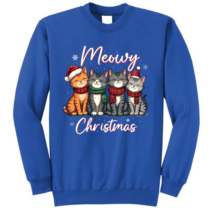 Meowy Christmas Cute Kitten Cat Lover Funny Festive Holidays Gift Tall Sweatshirt