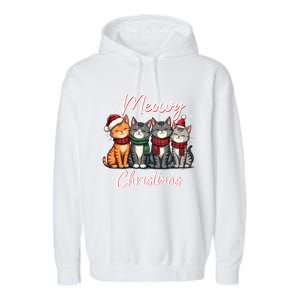 Meowy Christmas Cute Kitten Cat Lover Funny Festive Holidays Gift Garment-Dyed Fleece Hoodie