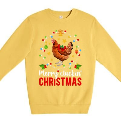 Merry Cluckin Christmas Chicken Owner Chicken Lover Xmas Long Sleeve Premium Crewneck Sweatshirt