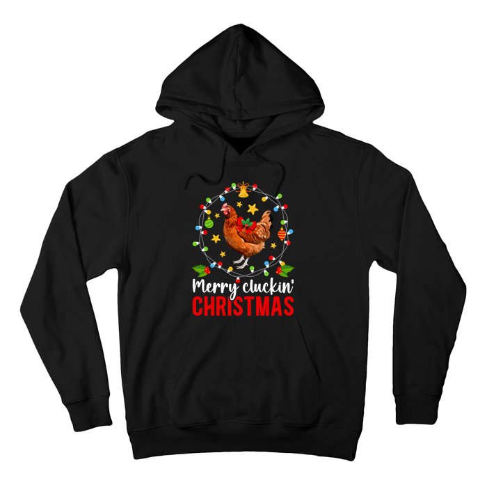 Merry Cluckin Christmas Chicken Owner Chicken Lover Xmas Long Sleeve Hoodie