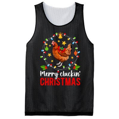 Merry Cluckin Christmas Chicken Owner Chicken Lover Xmas Long Sleeve Mesh Reversible Basketball Jersey Tank