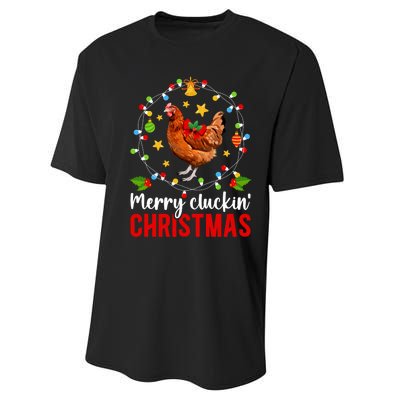 Merry Cluckin Christmas Chicken Owner Chicken Lover Xmas Long Sleeve Performance Sprint T-Shirt