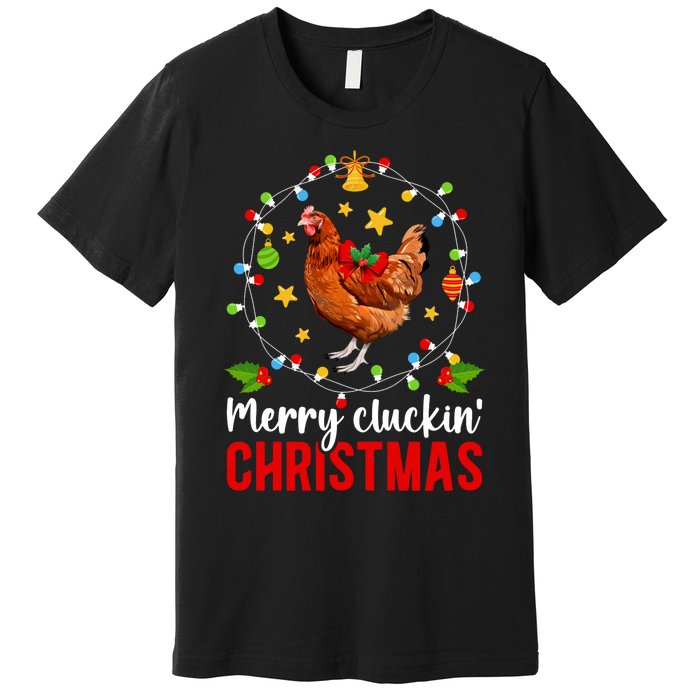 Merry Cluckin Christmas Chicken Owner Chicken Lover Xmas Long Sleeve Premium T-Shirt