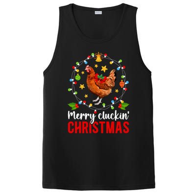 Merry Cluckin Christmas Chicken Owner Chicken Lover Xmas Long Sleeve PosiCharge Competitor Tank