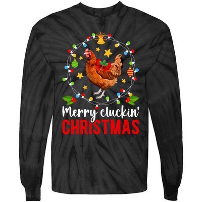 Merry Cluckin Christmas Chicken Owner Chicken Lover Xmas Long Sleeve Tie-Dye Long Sleeve Shirt