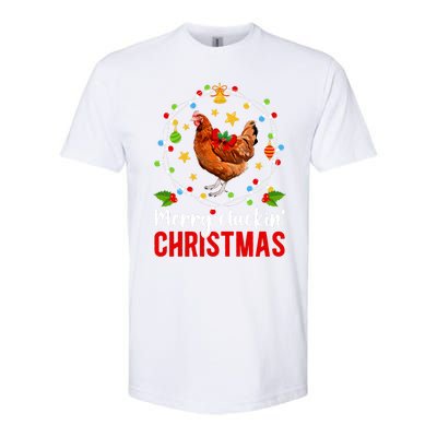 Merry Cluckin Christmas Chicken Owner Chicken Lover Xmas Long Sleeve Softstyle CVC T-Shirt