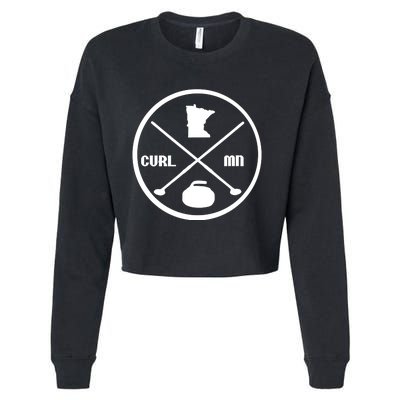 Mn Curling Cute Gift Minnesota Curling Gift Cropped Pullover Crew