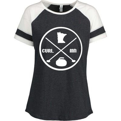 Mn Curling Cute Gift Minnesota Curling Gift Enza Ladies Jersey Colorblock Tee