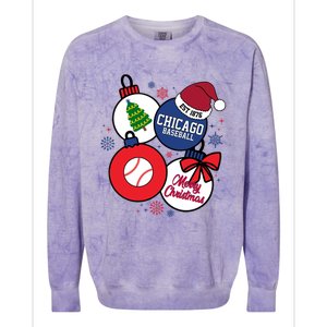 Merry Christmas Chicago Baseball Est 1876 Colorblast Crewneck Sweatshirt