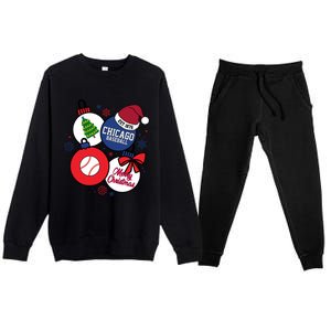 Merry Christmas Chicago Baseball Est 1876 Premium Crewneck Sweatsuit Set