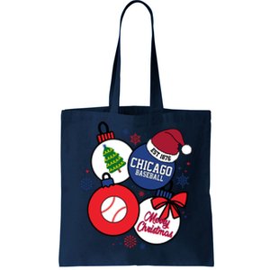 Merry Christmas Chicago Baseball Est 1876 Tote Bag