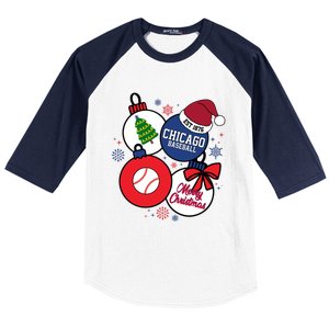 Merry Christmas Chicago Baseball Est 1876 Baseball Sleeve Shirt