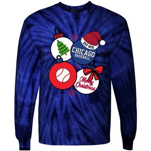 Merry Christmas Chicago Baseball Est 1876 Tie-Dye Long Sleeve Shirt