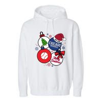 Merry Christmas Chicago Baseball Est 1876 Garment-Dyed Fleece Hoodie