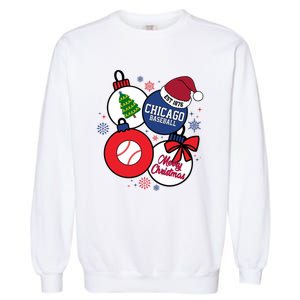 Merry Christmas Chicago Baseball Est 1876 Garment-Dyed Sweatshirt