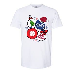 Merry Christmas Chicago Baseball Est 1876 Softstyle CVC T-Shirt