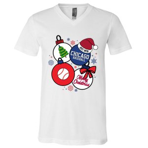 Merry Christmas Chicago Baseball Est 1876 V-Neck T-Shirt