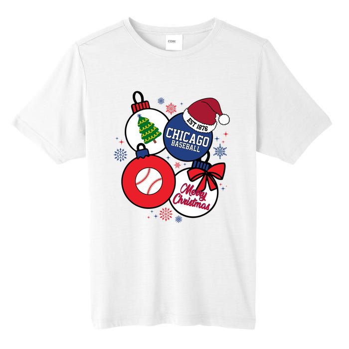 Merry Christmas Chicago Baseball Est 1876 Tall Fusion ChromaSoft Performance T-Shirt