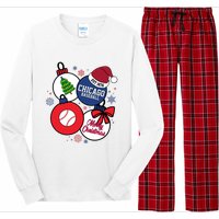 Merry Christmas Chicago Baseball Est 1876 Long Sleeve Pajama Set