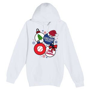 Merry Christmas Chicago Baseball Est 1876 Premium Pullover Hoodie