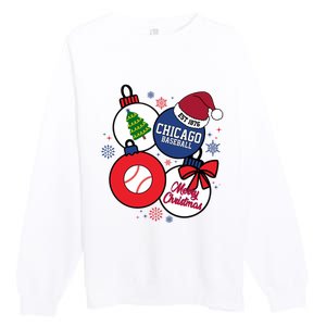 Merry Christmas Chicago Baseball Est 1876 Premium Crewneck Sweatshirt