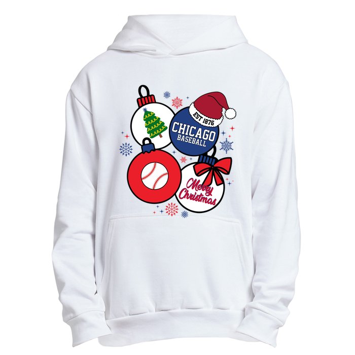 Merry Christmas Chicago Baseball Est 1876 Urban Pullover Hoodie