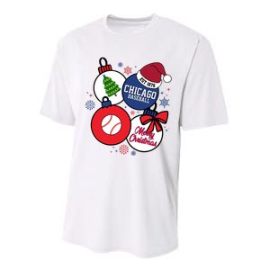 Merry Christmas Chicago Baseball Est 1876 Performance Sprint T-Shirt