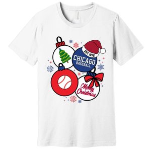 Merry Christmas Chicago Baseball Est 1876 Premium T-Shirt