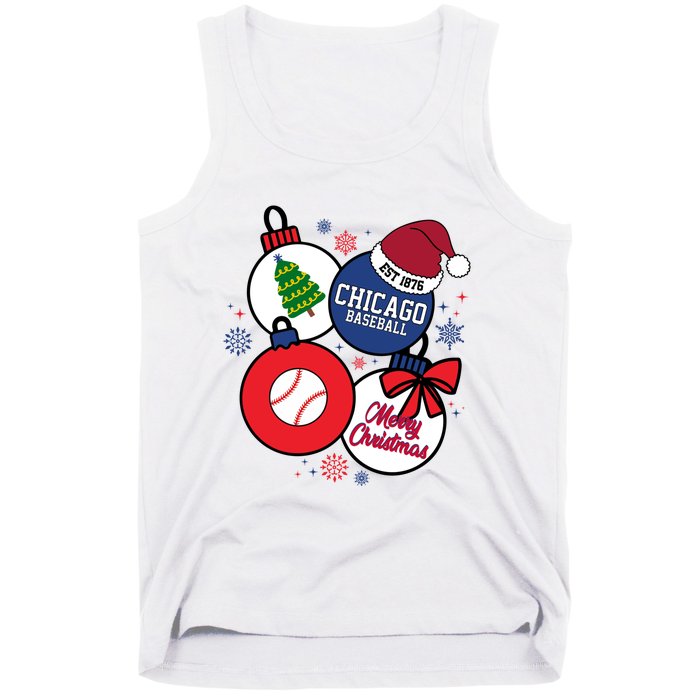 Merry Christmas Chicago Baseball Est 1876 Tank Top